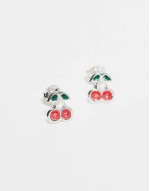 cherry stud earrings in sterling silver