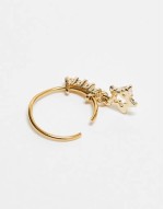 cut out star 10mm belly bar in gold plated