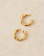 Z gold plated twist chunky vintage hoops in gold