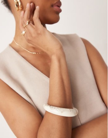 resin bangle bracelet in cream