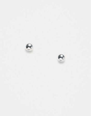 4mm plain ball stud earrings in sterling silver