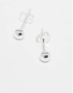4mm plain ball stud earrings in sterling silver