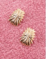 carro large stud ridged earrings in gold
