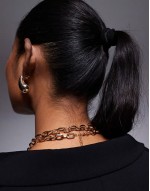 ulardotlan chunky layered t-bar necklace in gold