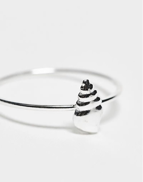 shell ring in sterling silver