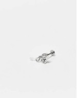 petals with dangley crystal 6mm labret ear piercing in stainless steel