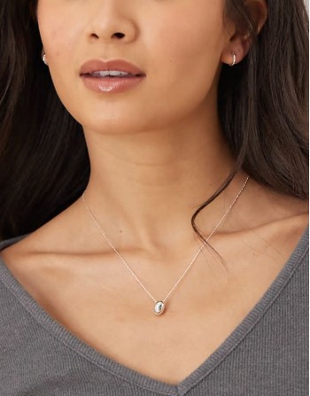 polished drop chain necklace in sterling silver plated
