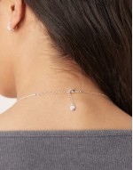 polished drop chain necklace in sterling silver plated