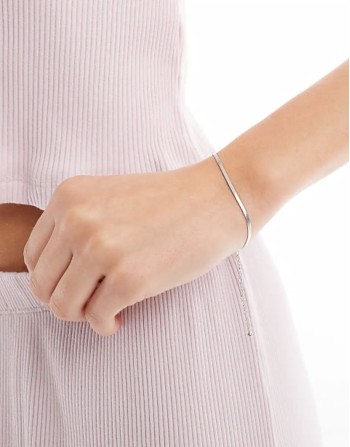 Z stainless steel silver plated omega bracelet in silver