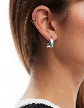 chunky hoops in silver