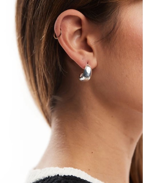 chunky hoops in silver