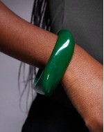 resin asymmetric bangle in dark green
