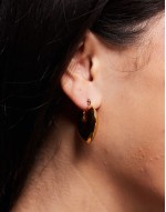 teardrop chunky hoop earrings in 18k gold plated
