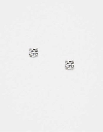 2mm crystal gem stud earrings in sterling silver
