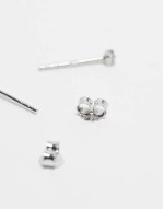 2mm crystal gem stud earrings in sterling silver