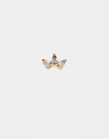 small petal labret piercing earring in gold plated steel