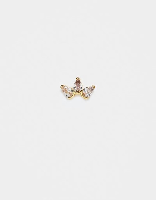 small petal labret piercing earring in gold plated steel