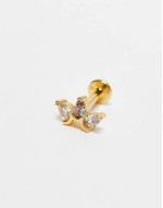 small petal labret piercing earring in gold plated steel