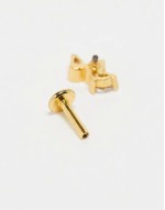 small petal labret piercing earring in gold plated steel