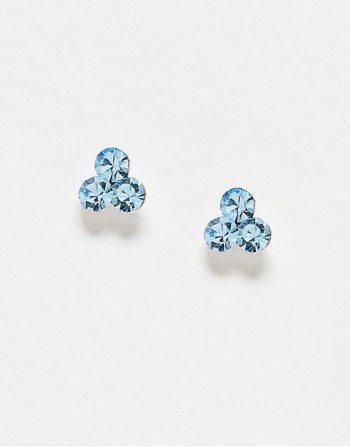 cluster aqua gemset stud earrings