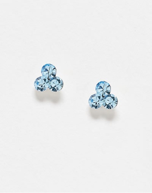 cluster aqua gemset stud earrings