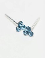 cluster aqua gemset stud earrings