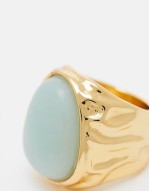 Limited Edition 14k gold plated ring with real amazonite stone