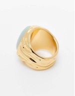 Limited Edition 14k gold plated ring with real amazonite stone