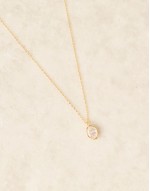 crystal charm necklace in 18k gold plated