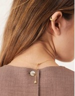 crystal charm necklace in 18k gold plated