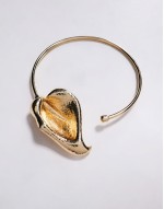 18ct gold plated orchid choker necklace