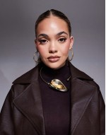 18ct gold plated orchid choker necklace