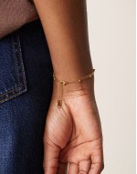 Lost Souls stainless steel 18ct gold plated multirow dainty ball chain bracelet