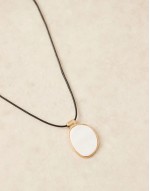 moonstone pendant cord necklace in white