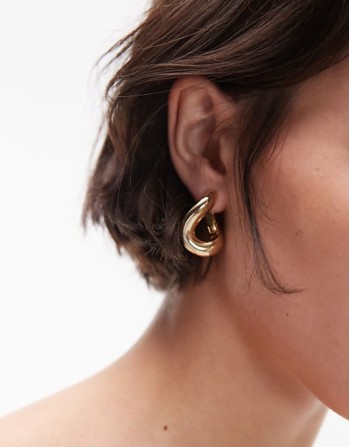 Other Stories chunky twisted hoop earrings in gold