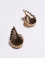 statement shell earrings in gold