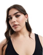 18k plated molten effect earrings in gold