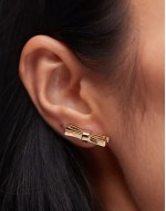 2 x ARKET gold plated bow jewellery