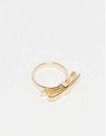 2 x ARKET gold plated bow jewellery