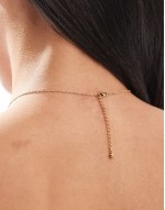waterproof stainless steel necklace with enamel heart design in gold tone