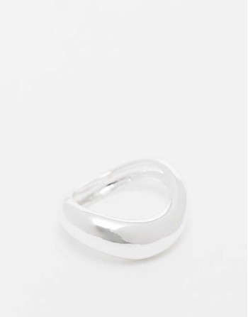 silver plated wave ring