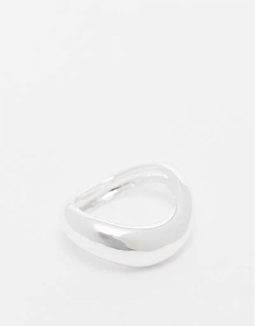 silver plated wave ring