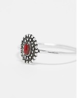 oval cornelian ring in sterling silver