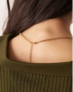 Lost Souls stainless steel 18ct gold plated figaro chain necklace