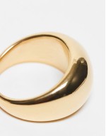 waterproof stainless steel ring with bubble design in gold